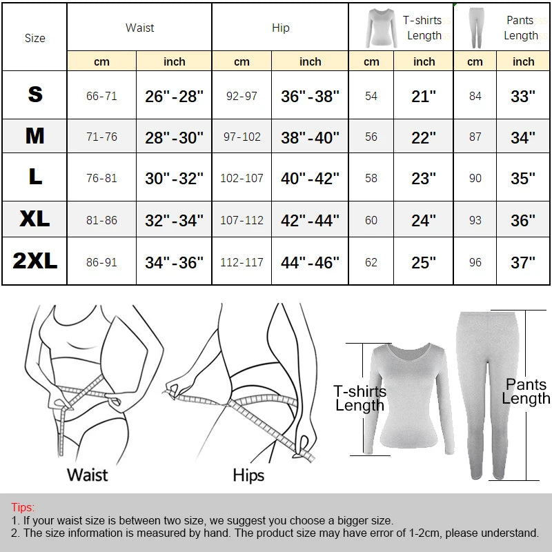 Long Johns Thermal Underwear Sets Winter Women Clothes Warm Lingerie Long-Sleeved Trousers 2 Pieces Seamless Thermal Pants