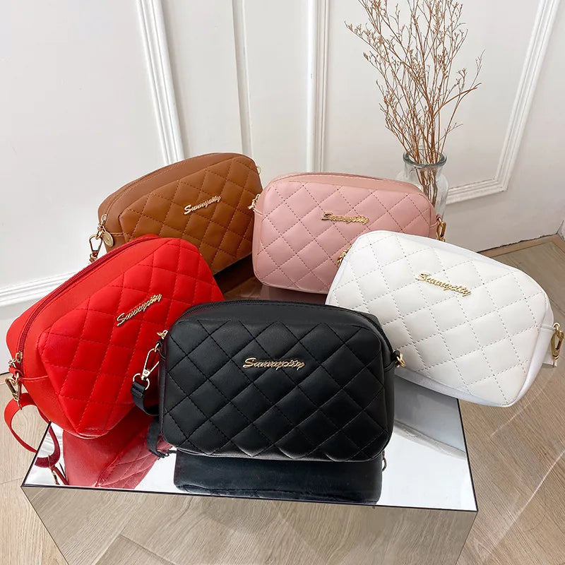 Tassel Small Messenger Bag For Women Trend Lingge Embroidery Camera Female Shoulder Bag Fashion Chain Ladies Crossbody Bags