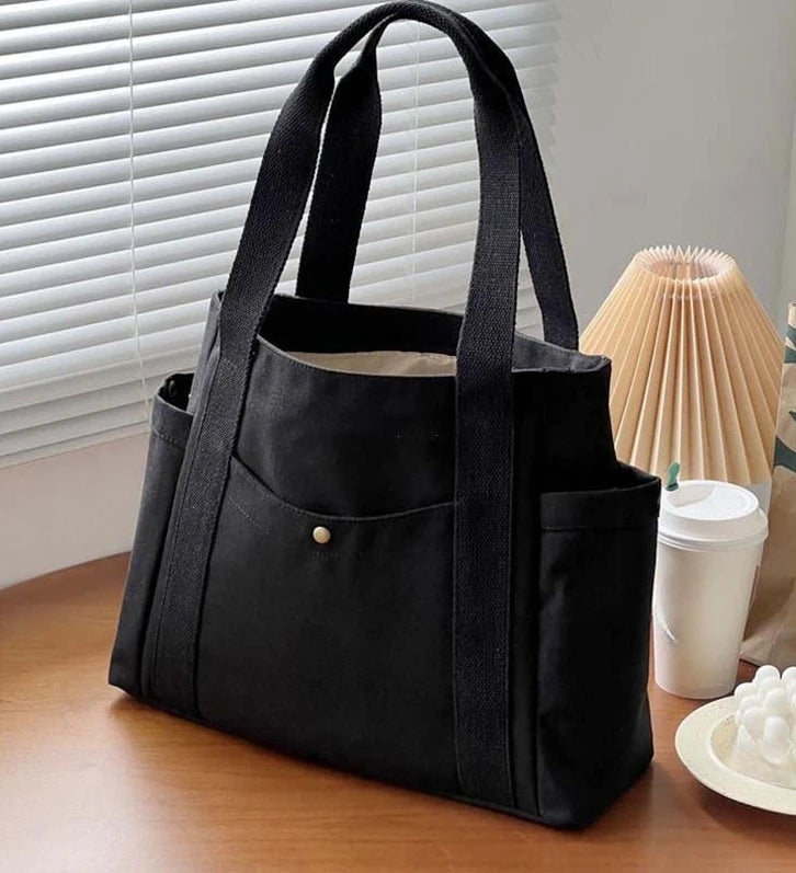 Large Capacity Canvas Tote Bags for Work Commuting Carrying Bag College Style Student Outfit Book Shoulder Bag Bolsos Para Mujer