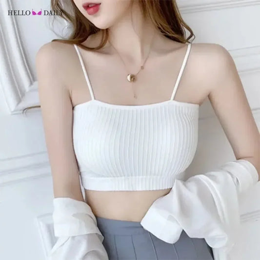 Seamless Tanks Women Tank Top Fashion Polyester Fibber Tube Top Underwear Slim Breathable Camisole