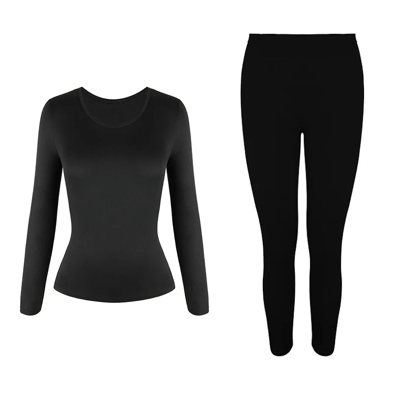 Long Johns Thermal Underwear Sets Winter Women Clothes Warm Lingerie Long-Sleeved Trousers 2 Pieces Seamless Thermal Pants