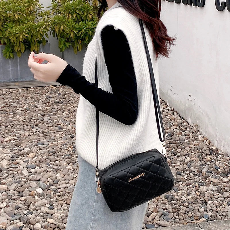 Tassel Small Messenger Bag For Women Trend Lingge Embroidery Camera Female Shoulder Bag Fashion Chain Ladies Crossbody Bags